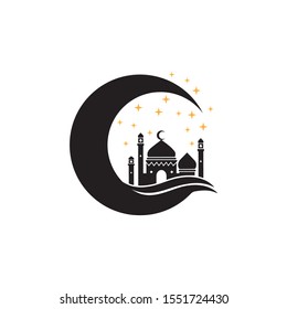 islamic mosque logo vector icon template