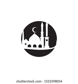 islamic mosque logo vector icon template
