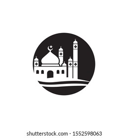 islamic mosque logo vector icon template