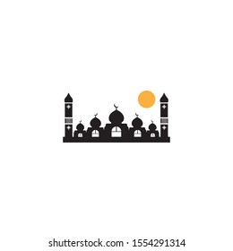 islamic mosque logo vector icon template