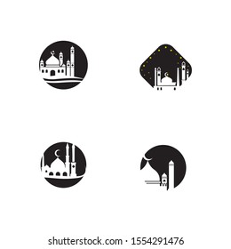 islamic mosque logo vector icon template