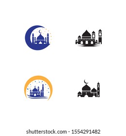 islamic mosque logo vector icon template