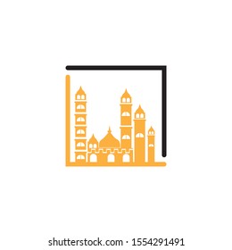 islamic mosque logo vector icon template