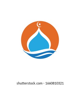 islamic mosque logo vector icon template