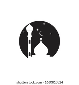 plantilla de icono vectorial del logotipo de la mezquita islámica