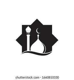 islamic mosque logo vector icon template