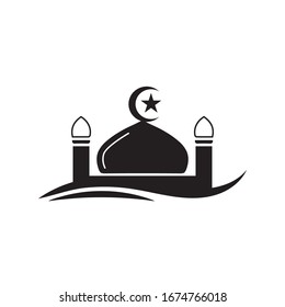 islamic mosque logo vector icon template