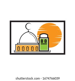 islamic mosque logo vector icon template