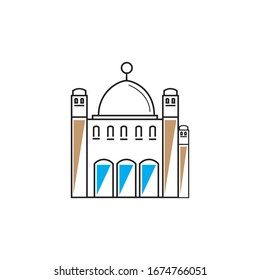 islamic mosque logo vector icon template
