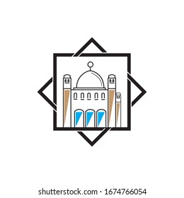 islamic mosque logo vector icon template