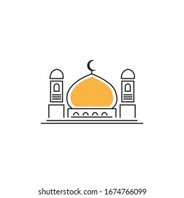 islamic mosque logo vector icon template