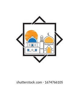 islamic mosque logo vector icon template