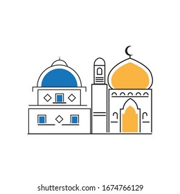 islamic mosque logo vector icon template