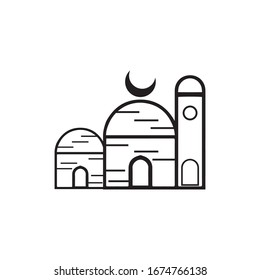 islamic mosque logo vector icon template