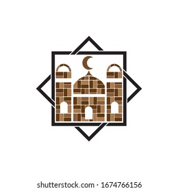 islamic mosque logo vector icon template