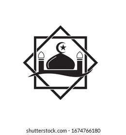 islamic mosque logo vector icon template