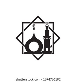 islamic mosque logo vector icon template