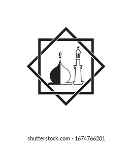 islamic mosque logo vector icon template