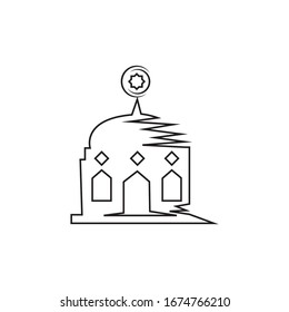 islamic mosque logo vector icon template