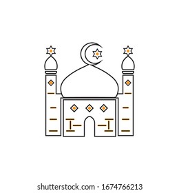 islamic mosque logo vector icon template