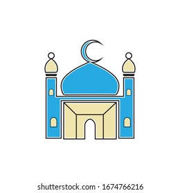 islamic mosque logo vector icon template