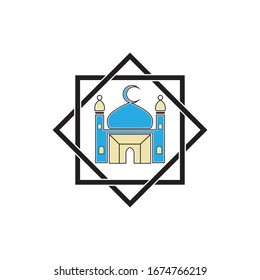 islamic mosque logo vector icon template