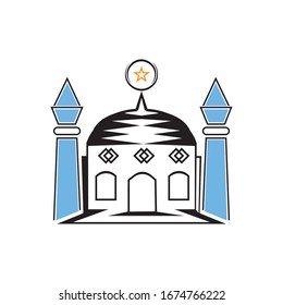 islamic mosque logo vector icon template