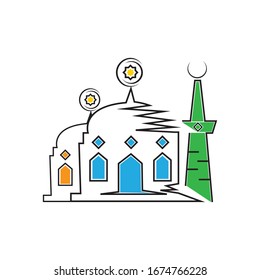 islamic mosque logo vector icon template