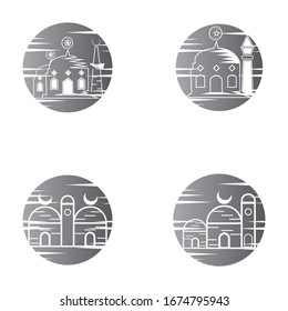 islamic mosque logo vector icon template