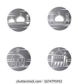 islamic mosque logo vector icon template