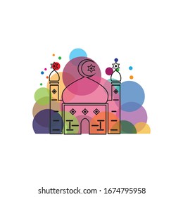 islamic mosque logo vector icon template