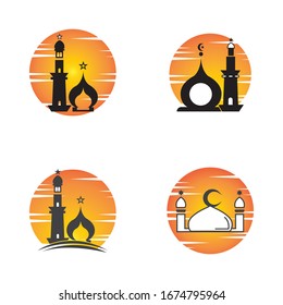 Symbolvorlage für die Vektorillustration des islamischen Mosgos