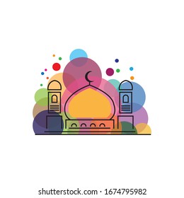 islamic mosque logo vector icon template
