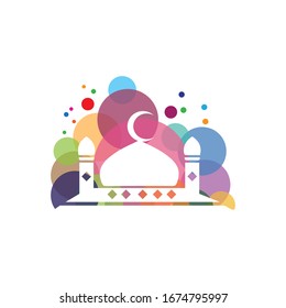 islamic mosque logo vector icon template