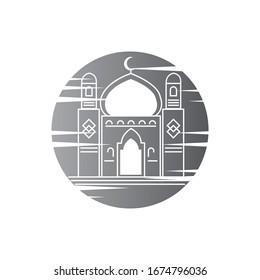 islamic mosque logo vector icon template