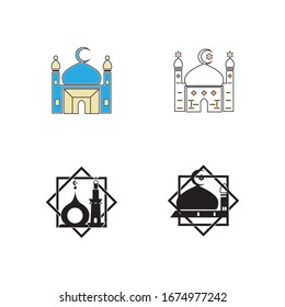 islamic mosque logo vector icon template