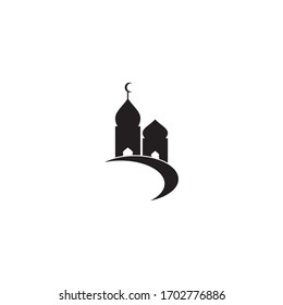 Islamic mosque logo vector icon template