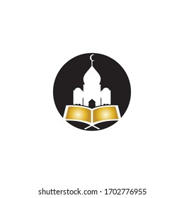 Islamic mosque logo vector icon template