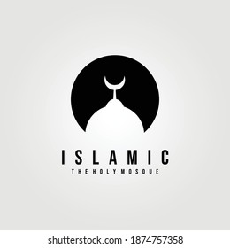 islamic mosque logo vector , muslim illustration design