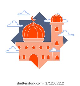 logo de la mezquita islámica con fondo blanco para el evento ramadán y musulmán. vectores de logotipo .eps