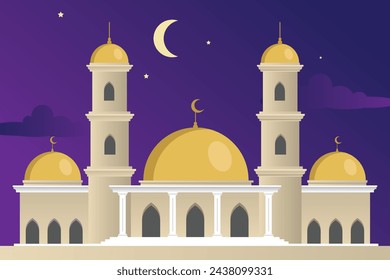 Ilustración de diseño de mezquita islámica