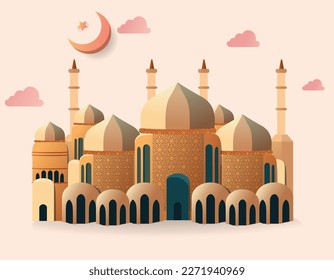 Islamic mosque moon star design