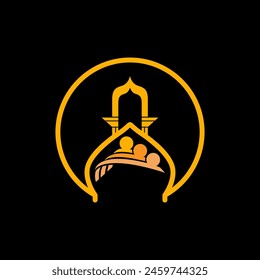 Islamic Mosque Muslim logo design, Ramadan luxury creative template. 