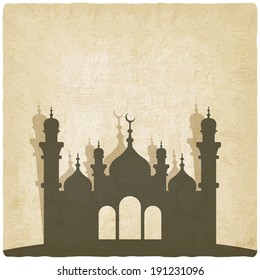 Islamic mosque old background - vector illustration. eps 10