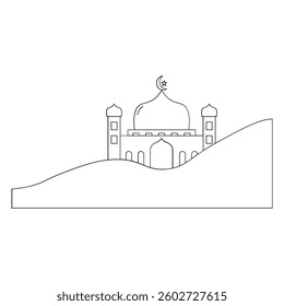 islamic mosque outline background illustration