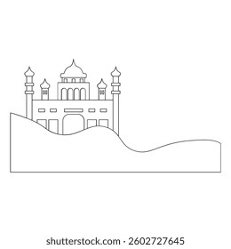 islamic mosque outline background illustration