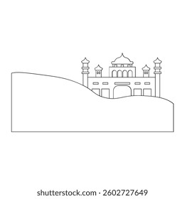 islamic mosque outline background illustration