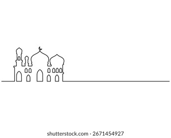 Islamic Mosque Outline Background Illustration