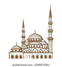 Islamic mosque poster and white background