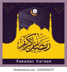 Islamic mosque for Ramadan Kareem Eid Mubarak background  illustration Ramadan Kareem design with 3d mosque use as banner or poster design Muslim community festival or holiday easy to use and edit.